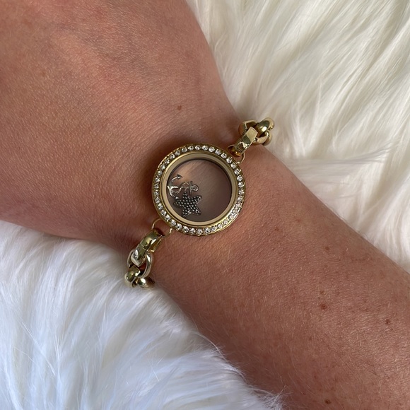 Origami Owl Gold Locket Bracelet with Swarovski Crystals - Picture 5 of 5